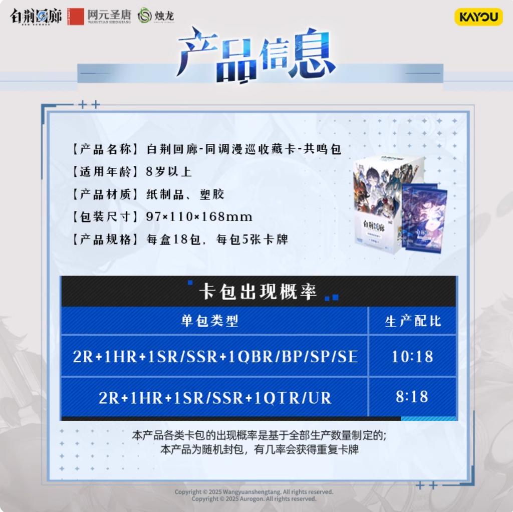 In Stock Card Game White Jing Corridor Same Tune Comic Tour Resonance Package Part 1 Official Peripheral Card Collection Gift