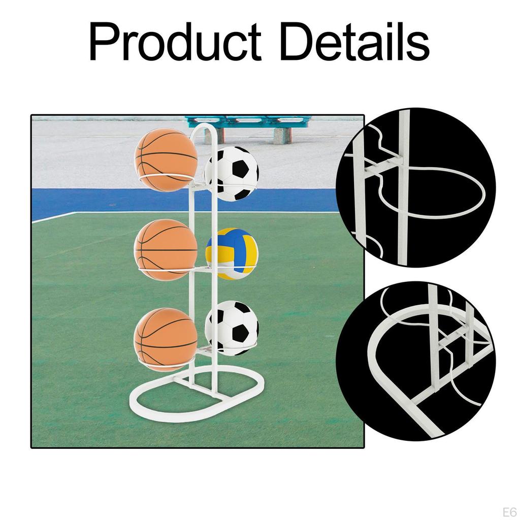 Ball Ausstellungsständer Basketball Vielseitiger Metallständer Sportgeräte Organizer für Innen