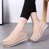 Women's Genuine Leather Thick-Soled Platform Shoes Autumn Winter Large Size Height Increasing Non-Slip Soft-Soled