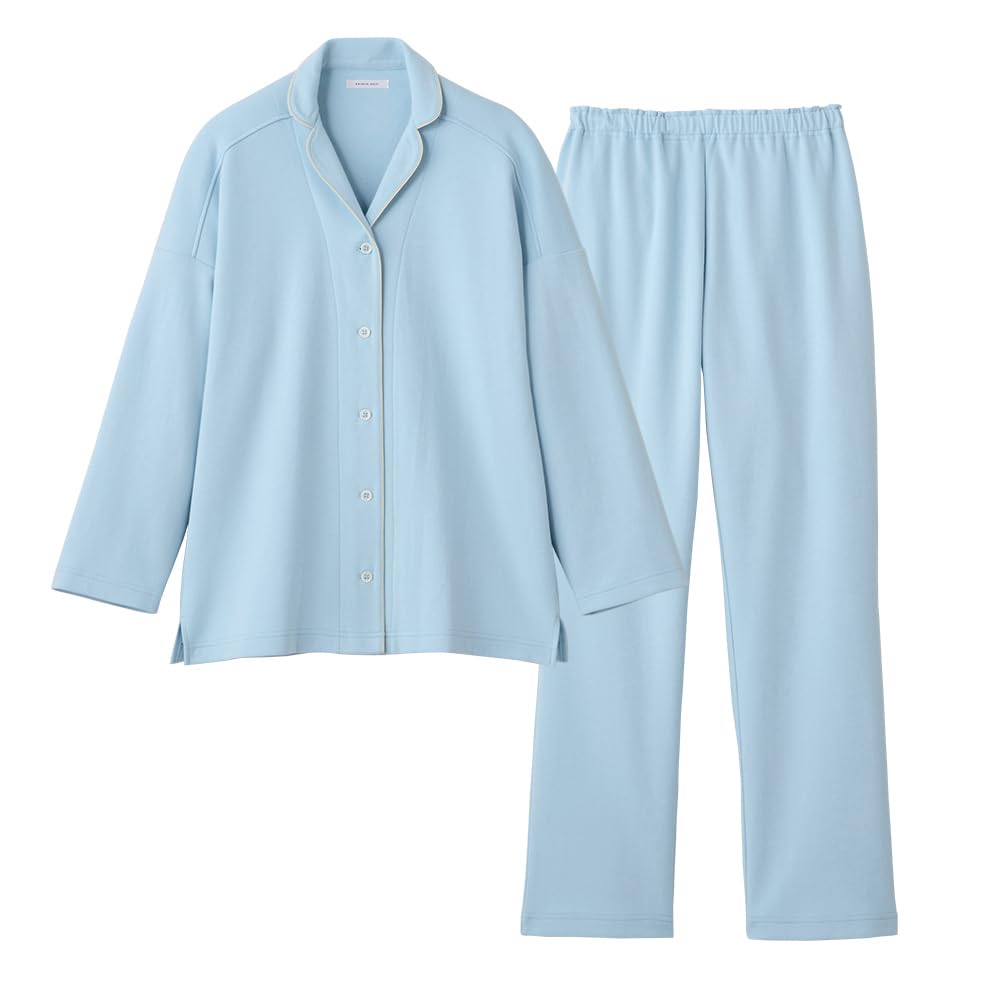 

Пижама KAIMIN NAVI Good Sleep Navi с длинным рукавом, длинные брюки из картона, для легкого переворачивания во сне [Gunze] для женщин Sax_GL4543