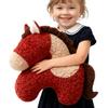Horse Pillow Red Plush Pony Throw Pillow 18.9 Inch Soft Decorative Cushion for Sofa Bedroom Living Room Year of The Horse Home Decor