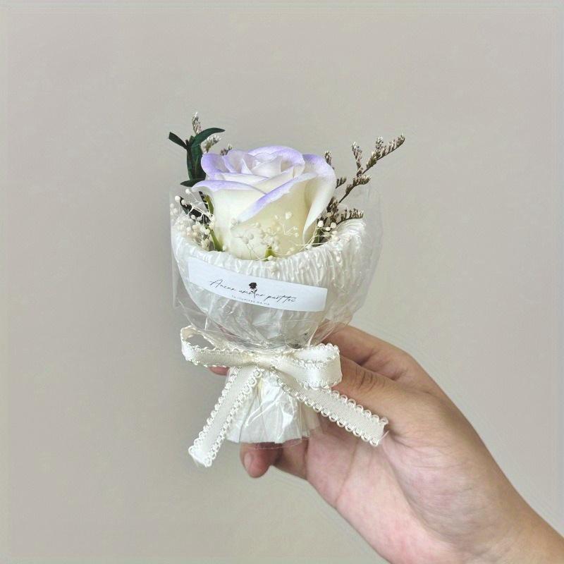 1Pc Mini Pocket Meet Small Bouquet Rose Sunflower Preserved Flowers, for Holiday Home Decoration