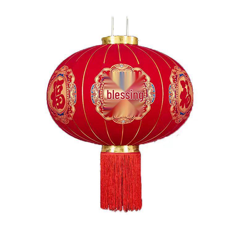 2025 Luxury Flocked Lantern with Fu Character for Spring Festival