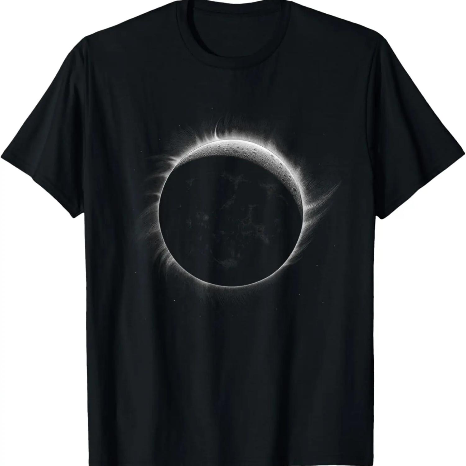 Solar Eclipse Moon and Sun Cool Event Graphic T-Shirt S чёрный