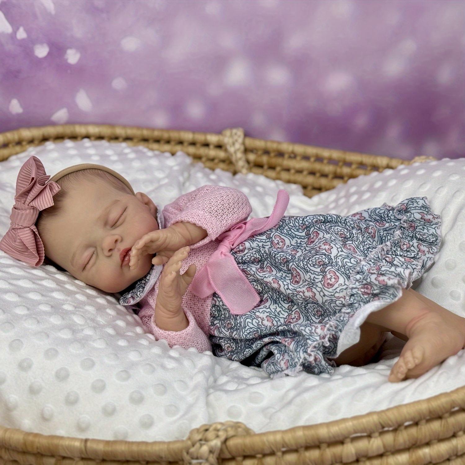 

BZDOLL 48СМ 19дюймовая Спящая Кукла Реборн Игрушки с 3D-раскрашенной Кожей и Венами, Комплект одежды Виниловое Тканевое Тело Кукла Принцесса Для Девочки Подарок на День Рождения sleeping baby doll