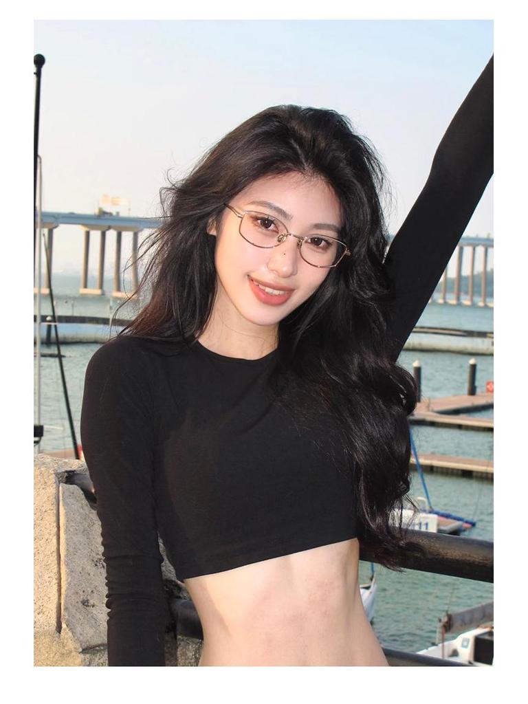 Minimalistische Golddrahtbrille im koreanischen Stil für Damen - High-End, myopiefreundlich, kleines Gestell für runde Gesichter