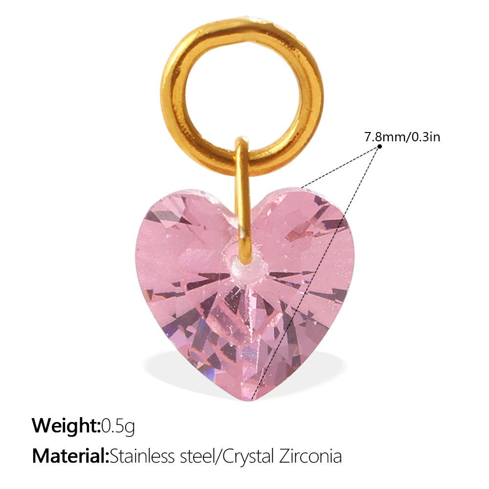 Light Luxury Colorful Heart Zircon Pendant, Colorful DIY Charm for Bracelet, Necklace & Earrings