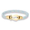 Stainless Steel Fred Horseshoe Buckle Nylon Rope Hand Rope Men and Women Couple Casual Trendy Color