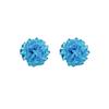 Holiday wind cool blue beaded hydrangea stud earrings women's earrings Internet celebrities show white ears