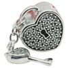 Pandora Square Crystal Heart Lock Silver Charm Love Loyalty Sparkling Eternal Symbol 925 Silver Jewelry Accessories Women's Silver 791429CZ