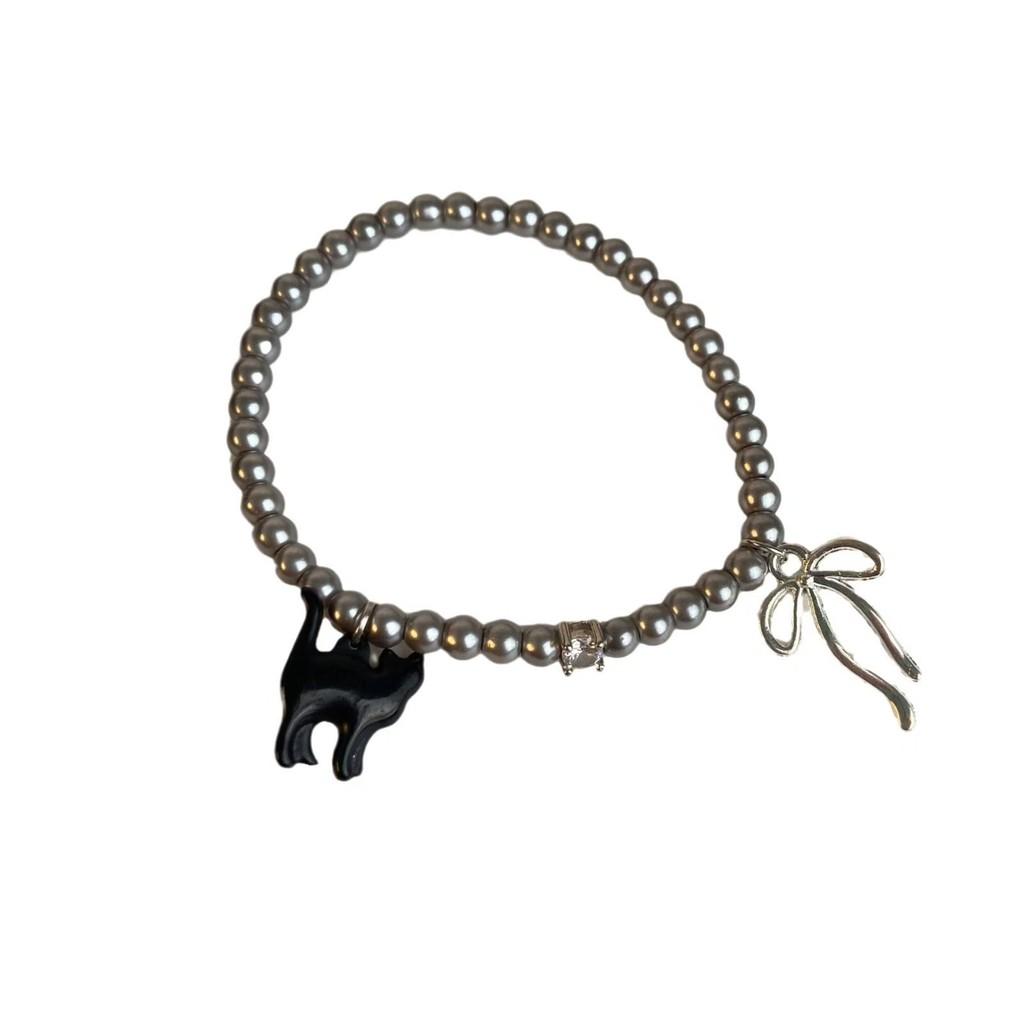 Cat Highend Stylish Bowknot Pearl Hand Accessory Bracelet For Womens Outfits Summer