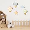 Yousheng 5 Pcs Star Cloud Hot Air Balloon Nursery Decor Boho Wooden Wall Hanging Sign for Bedroom Classroom Playroom Baby Shower Decoration