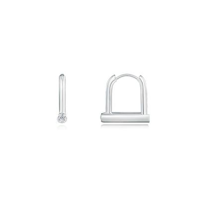 U Lock Silver Earrings K1676