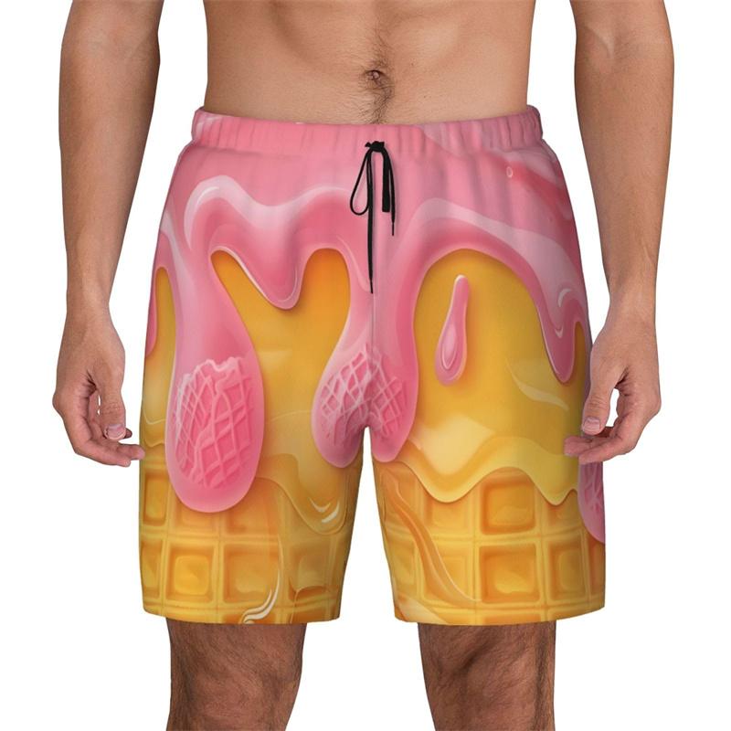 Fashion Funny Food Candy Ice Cream Graphic Printed Kids Beach Shorts 3D Printing For Kids Casual Shorts Boy's and Girl's Shorts