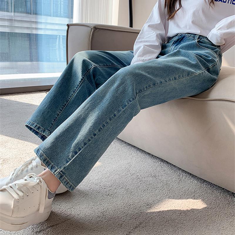 Women's Extra Large Wide Leg Pants, High Elasticity, 300-350 Jin, Plus Size, Spring/Autumn, Straight Leg.