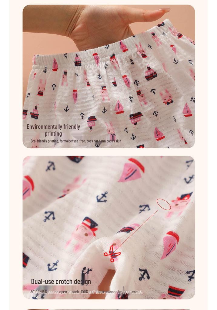 Sommer-Leggings und Pyjamashorts für Mädchen mit Blumenmuster aus Bambus-Baumwolle