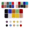 Box Set Faceted Glass Bicone Beads Set Czech Crystal Austria Seed Charm Glass Bead Loose Spacer Beads for Jewelry Making DIY