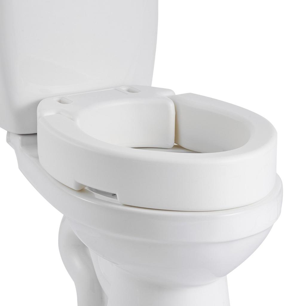 Raised Toilet Seat, 136.1 kg Load Capacity, 88.9 mm Lift Height, Commode Elevated Toilet Seat Riser with Enlarged Opening for Seniors, Elderly,