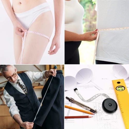 Retractable Tape Measure, Double-Sided Graduations, 150cm/60in, Automatic Rewind with Rewind Button, Measuring Tool, Chest/Cup/Waist Measurement, Thre