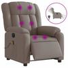 Electric Massage Chair Taupe Fabric