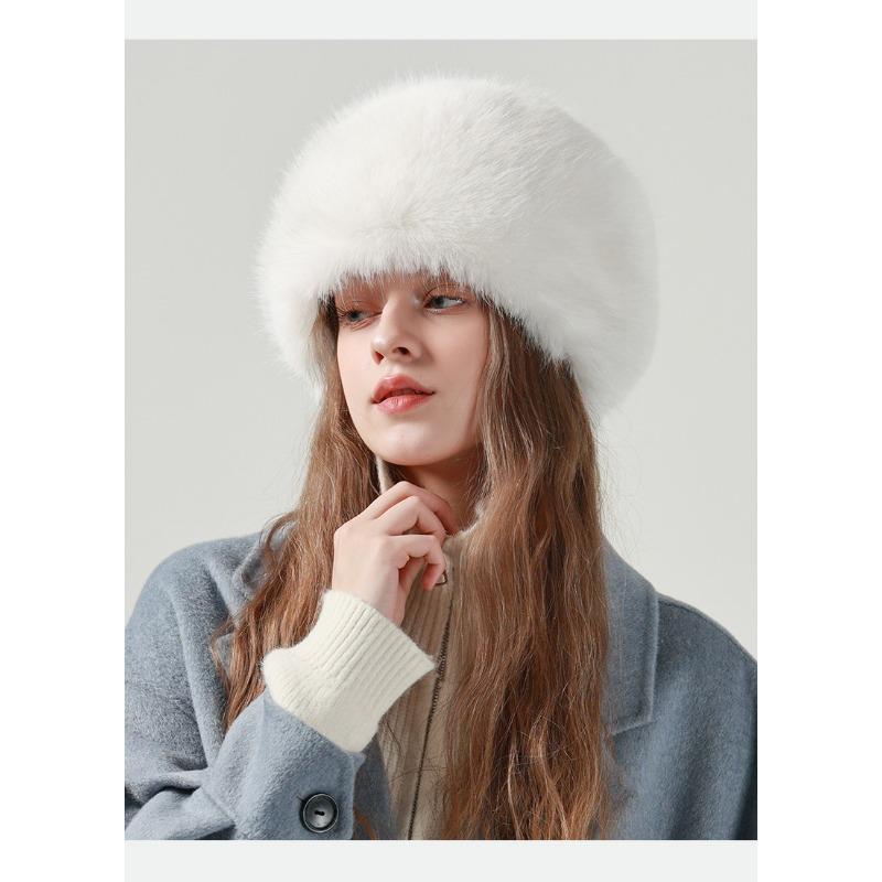 Hats Women's Autumn Winter Hats Warm Mongolian Hats Versatile Protection Water Bucket Plush Basin Hats