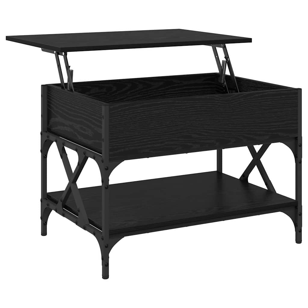 Coffee Table Black Oak Look 70x50x50 Cm Wood Based Panel