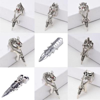 Men's Fashion Bendable Dragon Skull Ring with 8 Joint Rings
