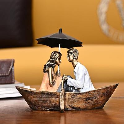Romantyczna Statuetka Przedstawiająca Parę na Łodzi do Dekoracji Domu | Idealna dla Dziewczyny, Chłopaka, Męża, Żony