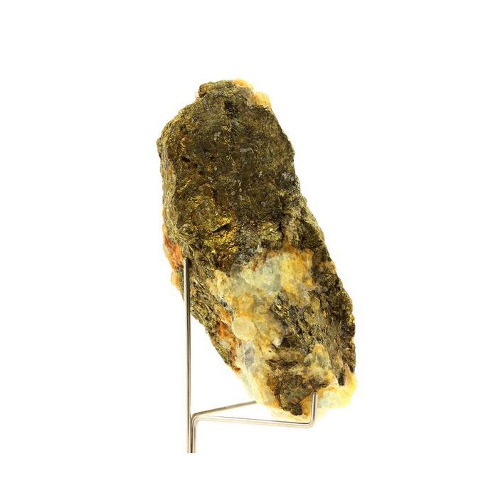 Pierres et Minéraux. Chalcopyrite + Fluorite. 1985.80 ct. Mont-Roc Mine, Tarn, France.