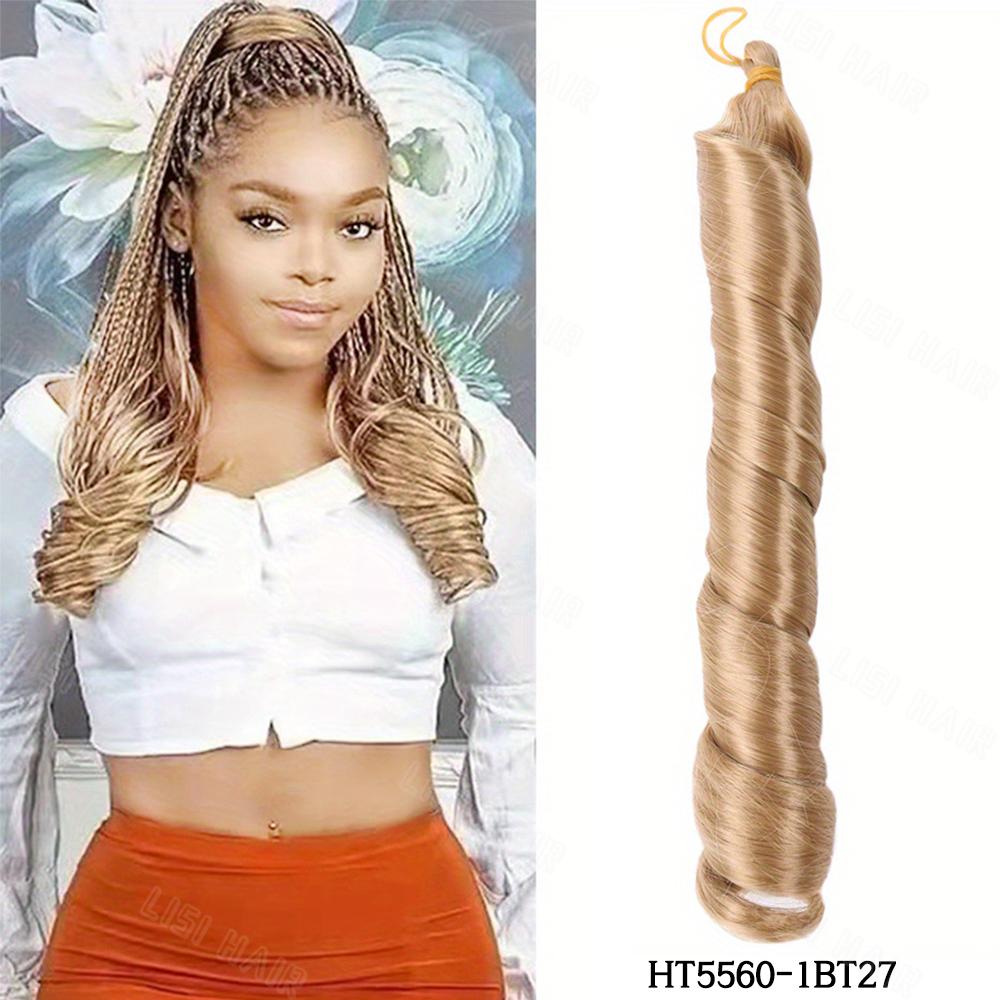 MISSQUEEN Synthetic Long Spiral Braids Hair Extensions Stretched Loose Curly Braiding Hair French Hair For Women Wear