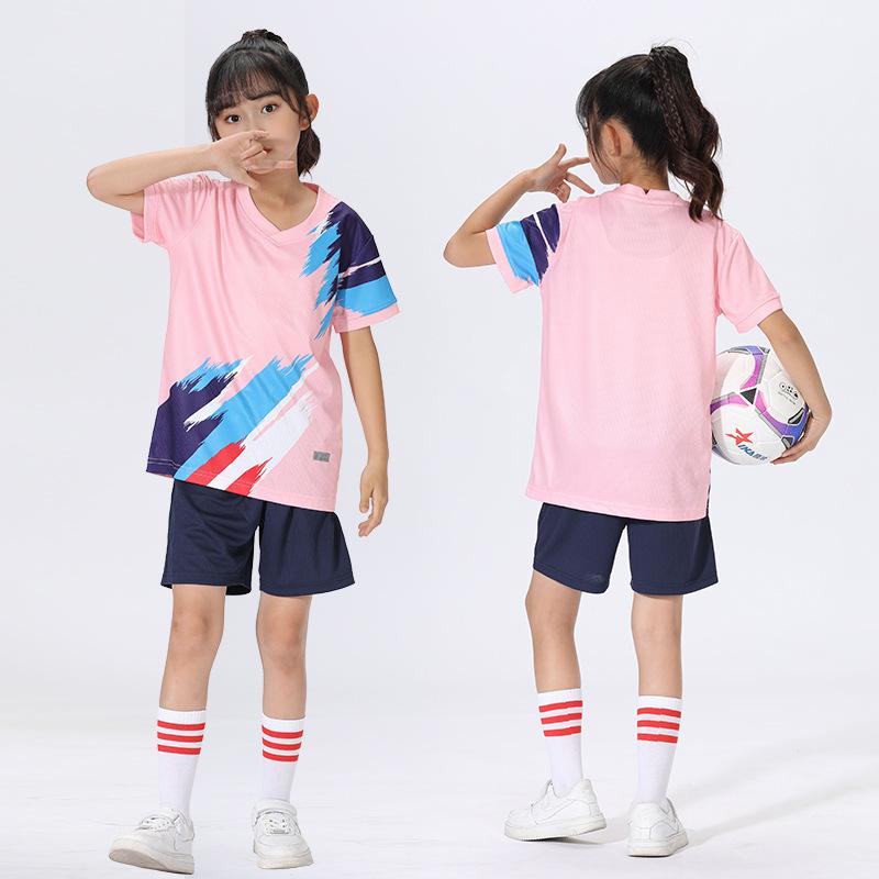 Children's Football Jersey Sets, Boys' and Girls' Quick-dry Short-sleeve Training Elementary School Soccer Match Team Uniforms
