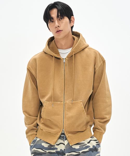 Soverment 980G Pigment Cut Hoodie Zip-Up - Camel -
