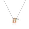 Women 18K Gold Plated Square Oval Heart Green Crystal Cubic Zirconia Dainty Choker Necklace New Fashion Gold Necklaces for Lady