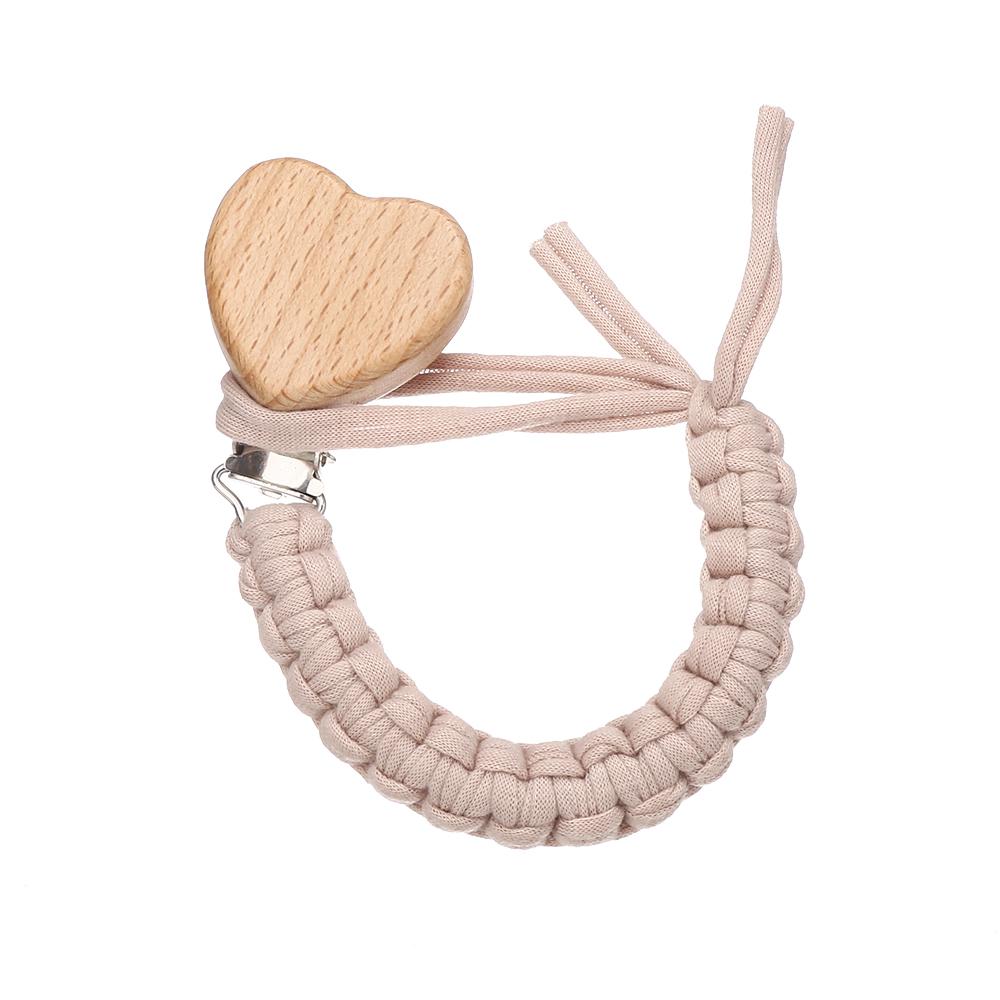 New Baby Pacifier Chain Clips Wood Heart Beech Clips Infant Dummy Holder Teething Chain for Care Soother Chew Toys Shower Gift