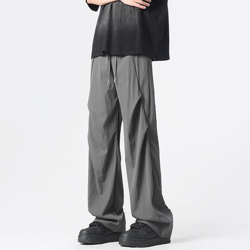Men's Ice Silk Quick-Dry Pleated Parachute Cargo Pants