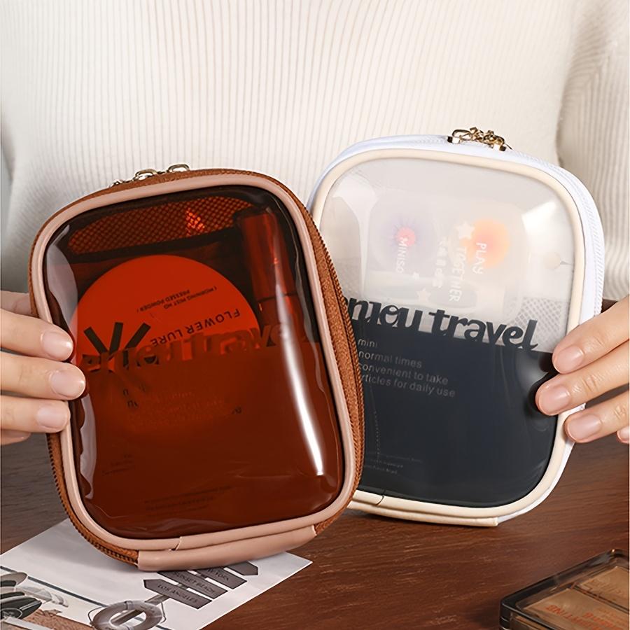 Transparent Travel Cosmetic Bag Portable Mini Waterproof Cosmetic Lipstick Storage Bag Multifunctional Clutch Bag