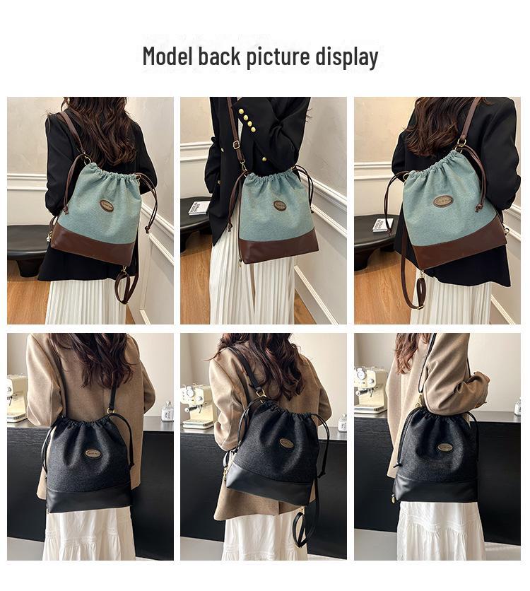 Women's Retro Plaid Hand-Carry Crossbody Commuter Bag, Autumn/Winter Portable Bucket Style