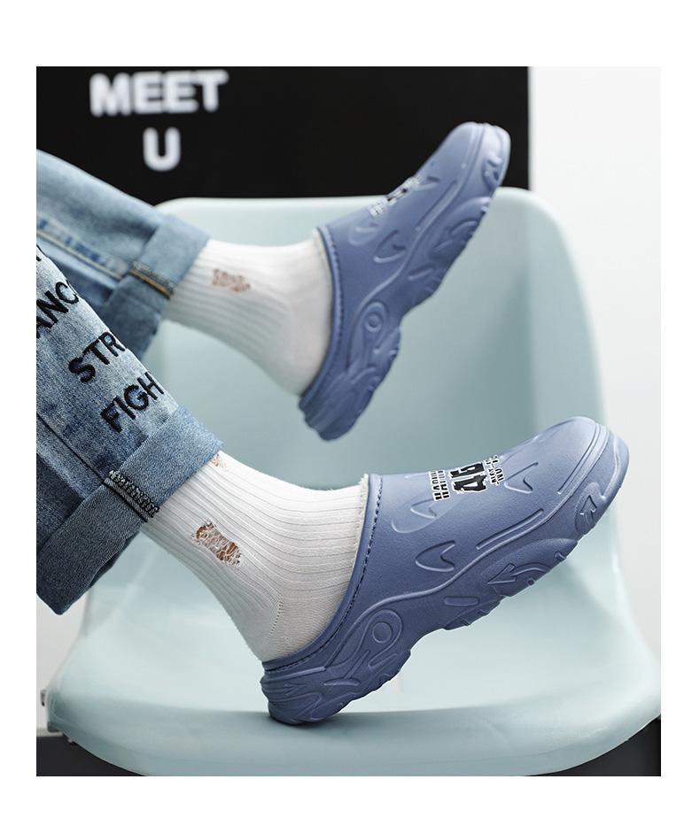 Men's Plus Size Non-Slip Cotton Slippers - Indoor/Outdoor, Warm, Heel-Covering Winter Shoes.