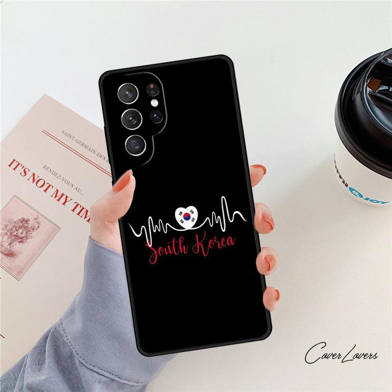 South Korea Flag Phone Case For Samsung Galaxy S24 S25 S23 S22 Ultra Note 10 20 Plus S20 S21 FE Cover