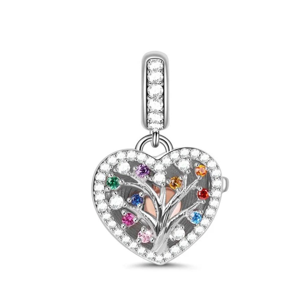 925 Silver Charm Family Tree Sunflower House Pendant DIY Bracelet Jewelry Gift for Women Fashion Trendy