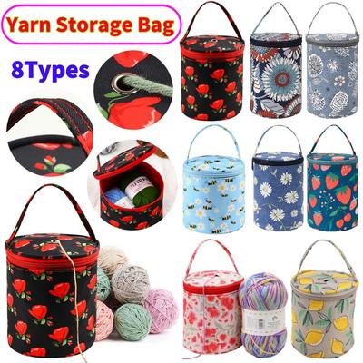 Hot Sale Small Yarn Storage Tote Bag Empty Flower Knitting Tote Bag Waterproof Crochet Hooks Bag Sewing Parts Tool Storage Bag