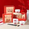 New Year Five Gods of Wealth Ceramic Bowl & Chopstick Gift Set