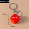 Fashion Resin Geometric Dice Keychain for Men Women Keyring Pendants Car Key Holder Handbag Decor DIY Key Chain Jewelry Gift