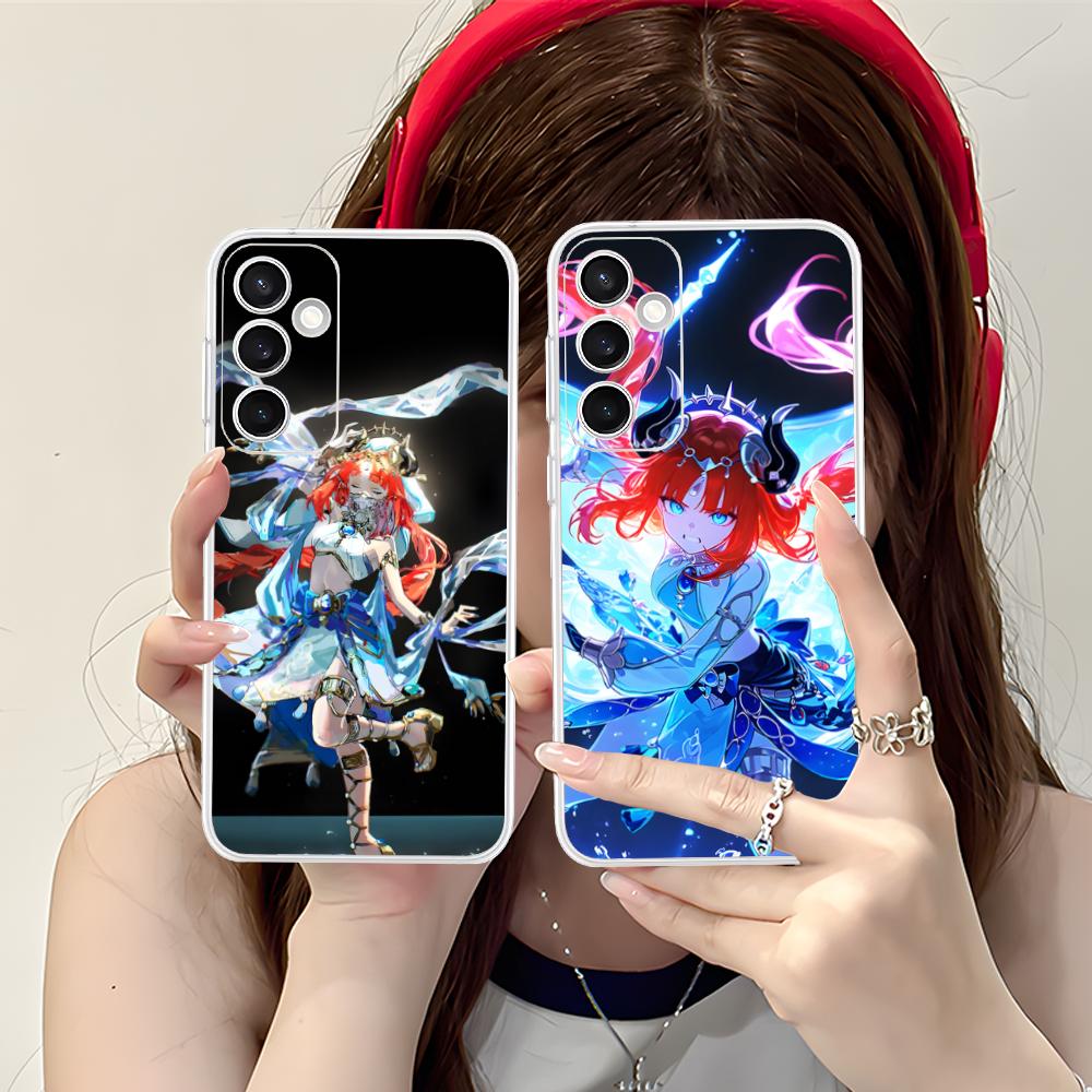 Game GI Nilou Clear Mobile Phone Case for Samsung Galaxy S25 S24 S23 S22 S21Plus FE Ultra Colorful Cover