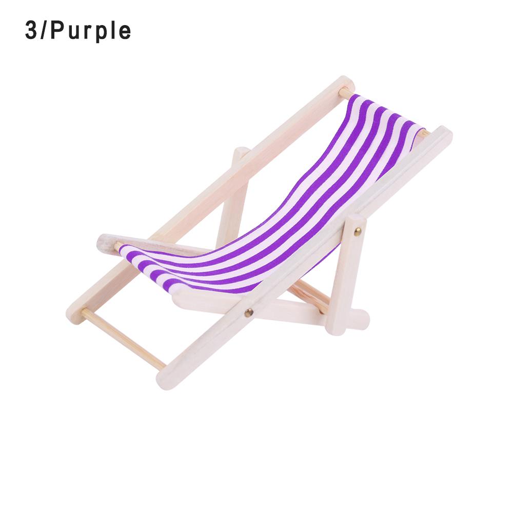 Furniture1:6/1:12 Plastic Garden Bench Chair Doll Beach Chair Foldable Deckchair Dollhouse Decor Doll Chair Toy Doll Accessories