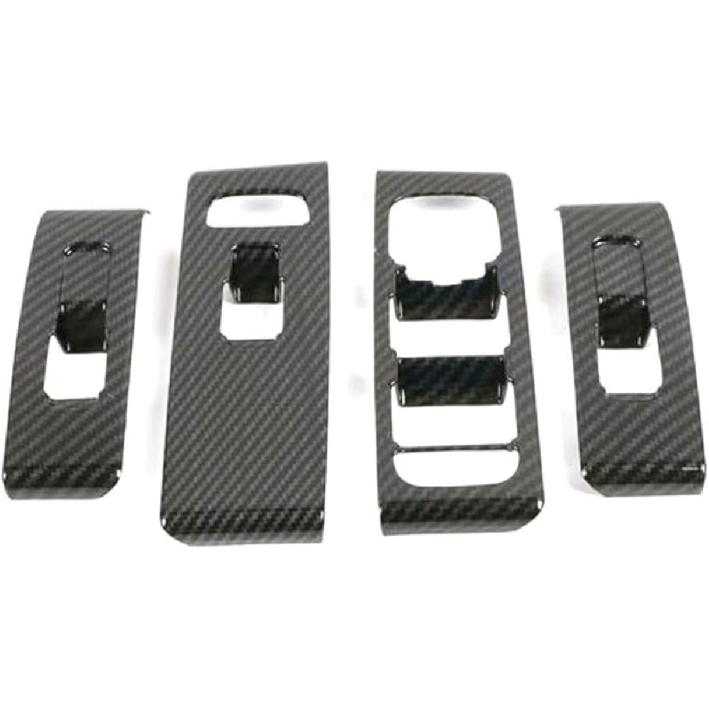 for Volvo XC40 2018-2020 Carbon Fiber Window Switch Lock Car Interior Frame Sticker Car Decoration Accessories(Carbon Fiber)