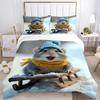 3pcs Anime Cartoon Design Winter Sled Adventure Bedding Set - Includes One Quilt Cover and Two Pillowcases (No Core) - Perfect for Bedroom a