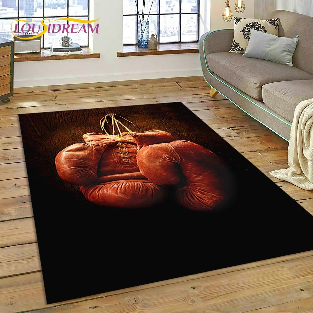 Boxing Gloves Boxer Fight Cartoon Rug Carpet for Living Room Bedroom Home Decor,Floor Mat Non-slip Decoration for Sofa Doormat