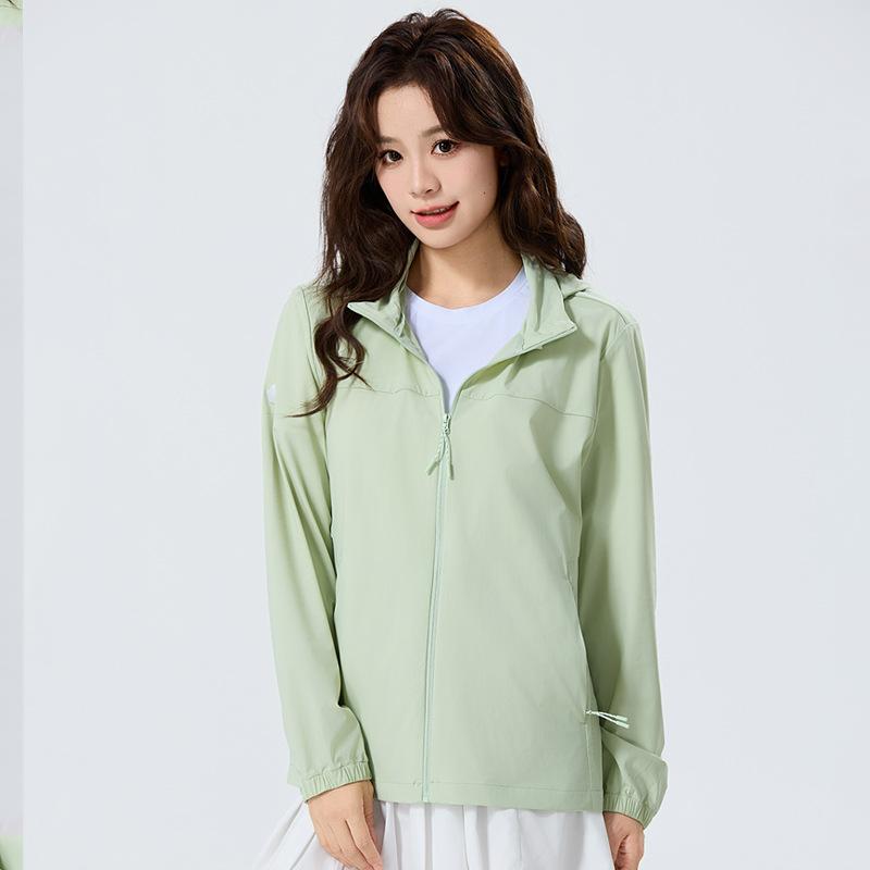 1011 popular couple summer sunscreen clothes men's elastic breathable skin clothes women's sports and leisure removable hat thin jacket