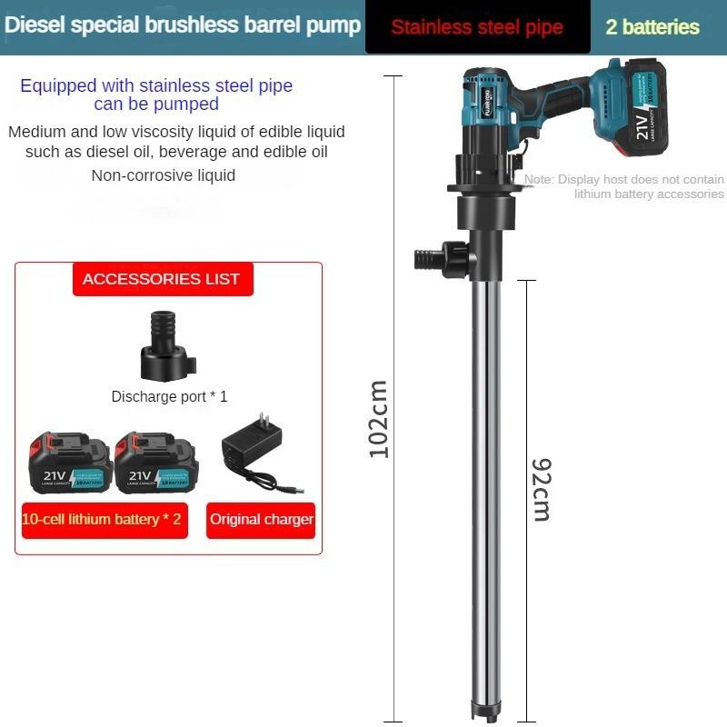 Portable Lithium Battery Oil Diesel Pump Special Brushless Oil Barrel Pump High-power Rechargeable Refueling Pump